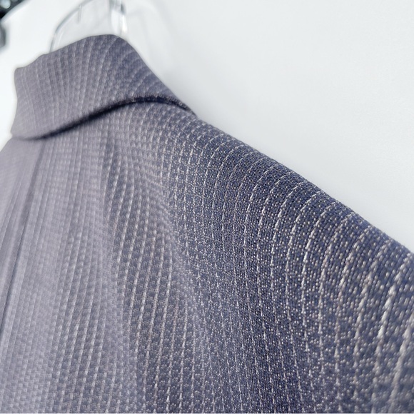 Lafayette 148 New York Gray Blue Pinstripe Wool Blazer Jacket Size 8 Metallic - Picture 4 of 7